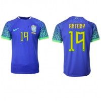 Camiseta Brasil Antony #19 Visitante Equipación Mundial 2022 manga corta